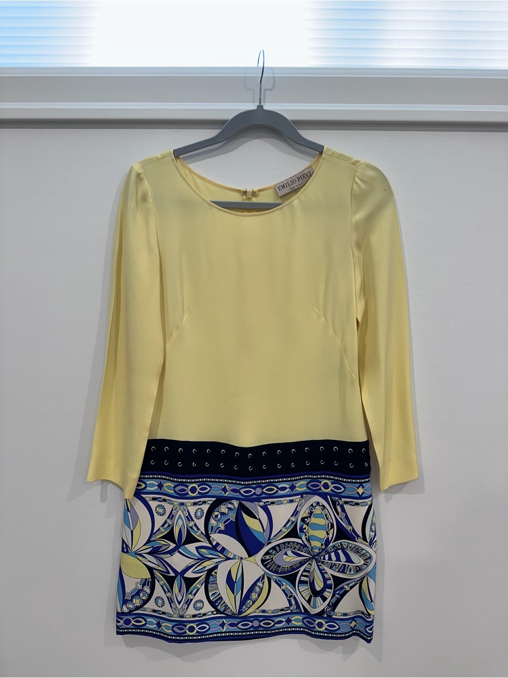 Emilio Pucci 100% Silk Yellow Printed Dress IT 40 US 6 Made in Italy